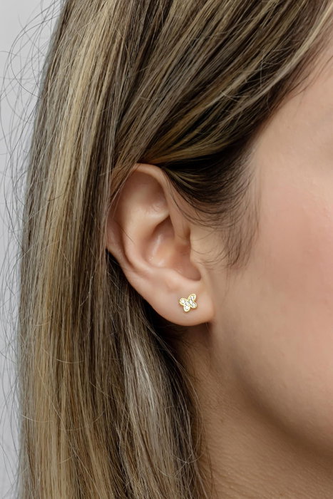 Heliophilia Silver Pendientes de Plata de Ley 925 con Recubrimiento de Oro y Circón